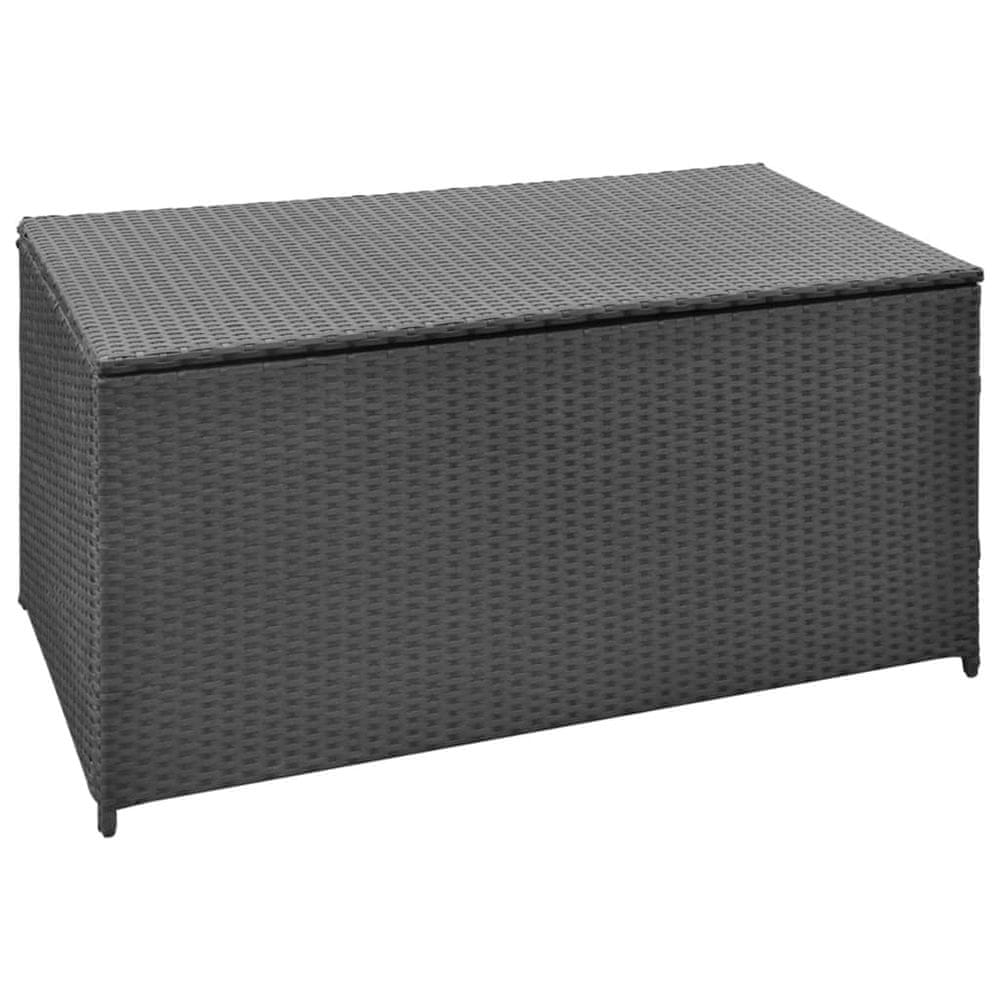 Vidaxl Záhradný úložný box čierny 120x50x60 cm polyratanový